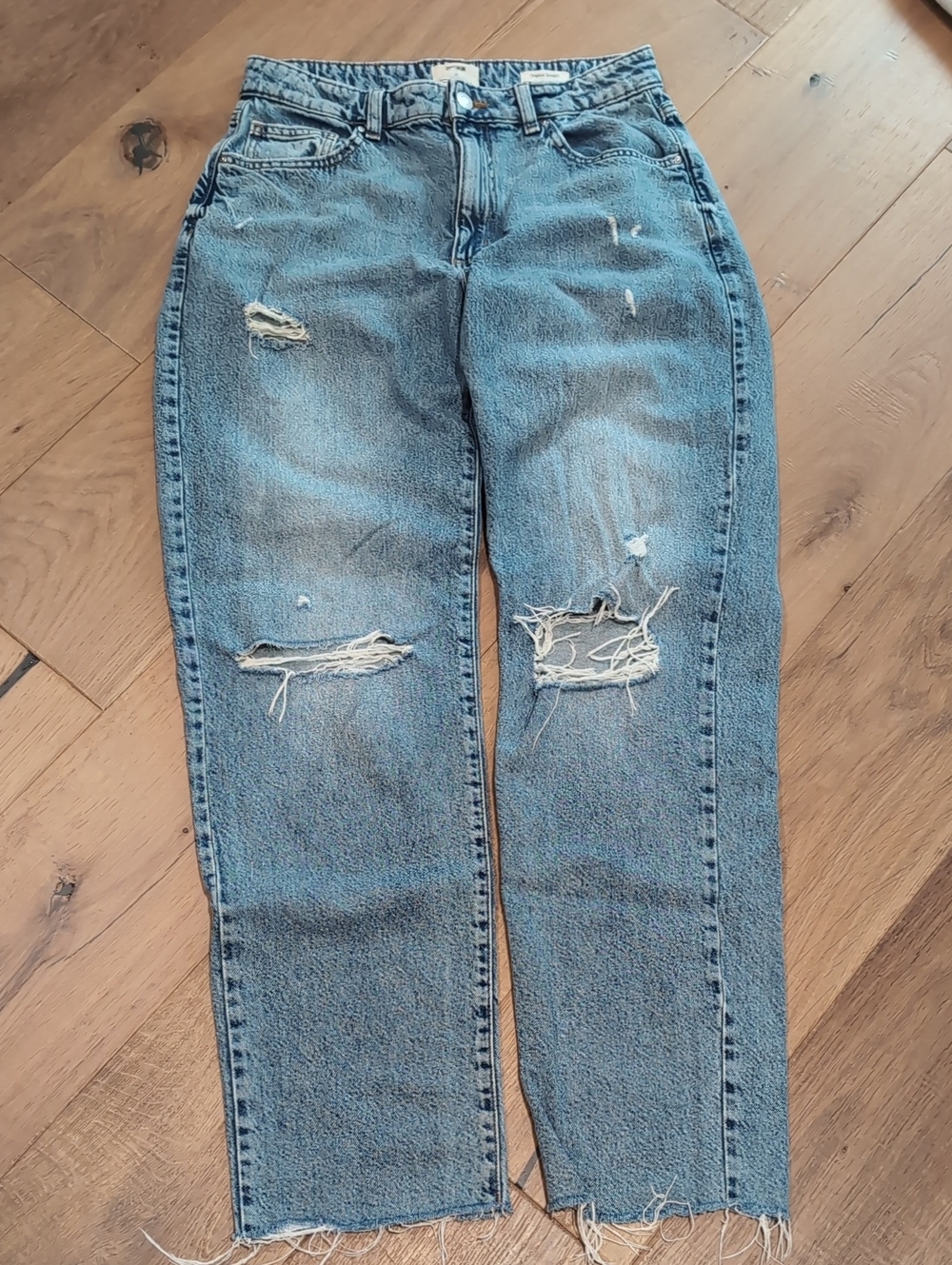 Cotton On Distressed Light Blue Straight Leg Jeans